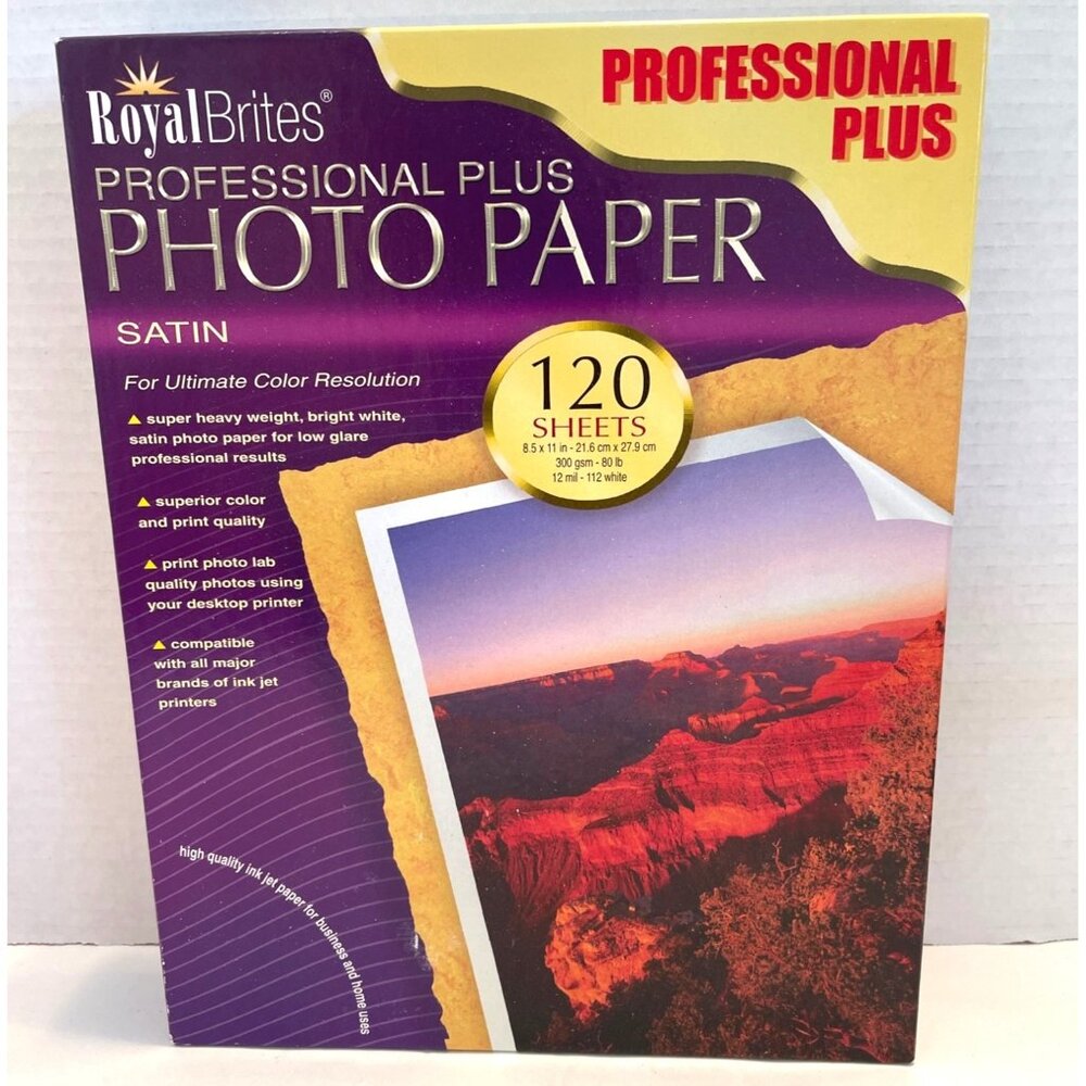 Photo Satin Paper Royal Brites Professional Plus Letter Sz Inkjet Printer READ - Picture 7 of 7